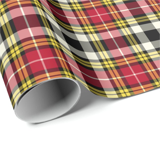 Buchanan Clan Dress Tartan Scottish Plaid Pattern Wrapping Paper (Roll Corner)