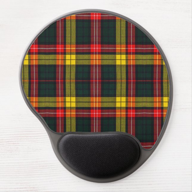 Buchanan Clan Modern Tartan Plaid Pattern Gel Mouse Pad (Front)