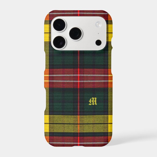 Buchanan Clan Plaid Scottish Pattern Monogram Iphone Case (Back)