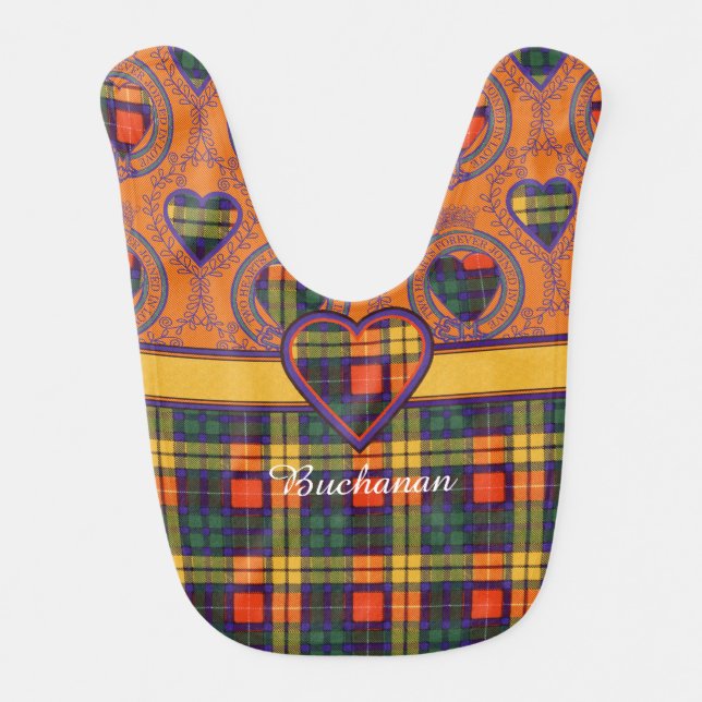 Buchanan clan Plaid Scottish tartan Bib (Front)