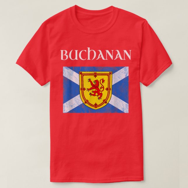 Buchanan Clan  Scottish Name Scotland Flag  T-Shirt (Design Front)