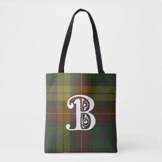 Buchanan Clan Tartan Monogram Tote Bag