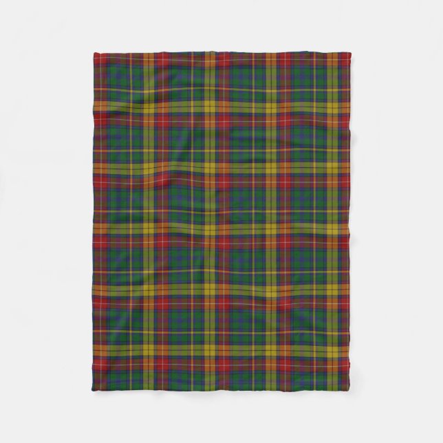 Buchanan Clan Tartan Plaid Fleece Blanket (Front)