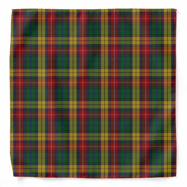 Buchanan Clan Tartan Plaid Pattern Bandana (Front)