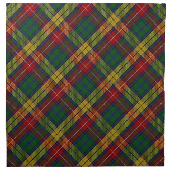 Buchanan Clan Tartan Plaid Pattern Cloth Napkin (Front)