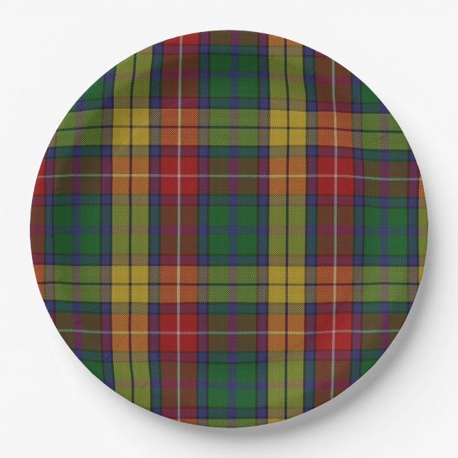 Buchanan Clan Tartan Plaid Pattern Paper Plates (Front)