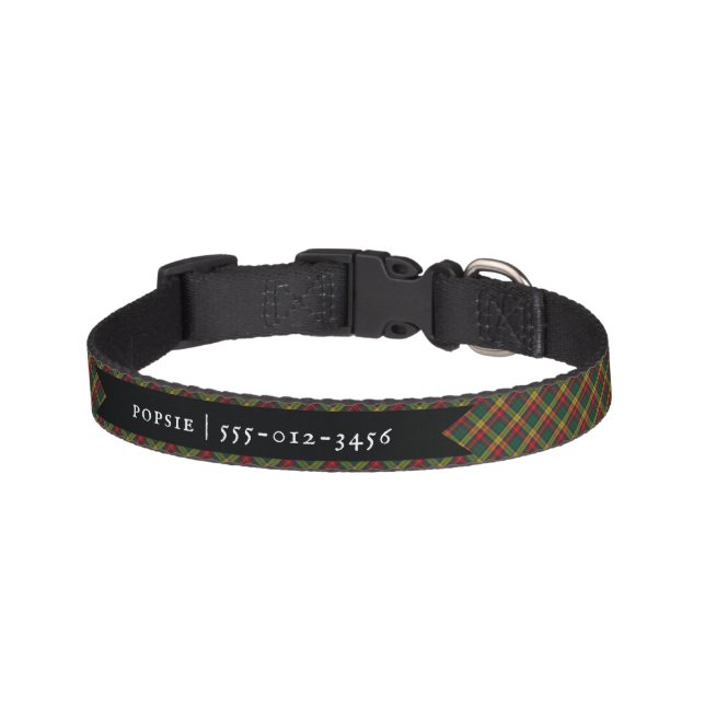 Buchanan Clan Tartan Plaid Pattern Pet Collar (Front)
