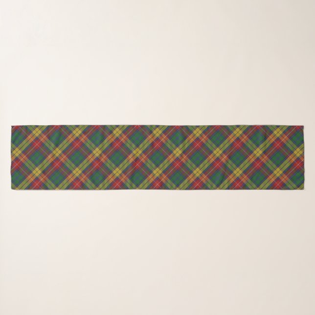 Buchanan Clan Tartan Plaid Pattern Scarf (Front (Horizontal))