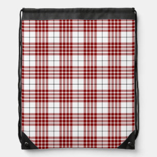 Buchanan clan tartan red white plaid drawstring bag