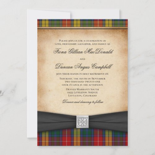Buchanan Clan Tartan Wedding Invitation Ver 2