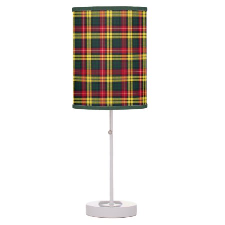 Buchanan Clan Tartan Yellow And Green Plaid Table Lamp