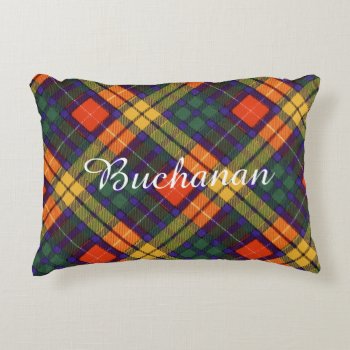 Buchanan Family Clan Plaid Scottish Kilt Tartan Decorative Pillow by TheTartanShop at Zazzle