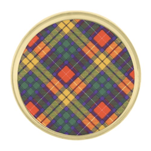 Buchanan Family clan Plaid Scottish kilt tartan Gold Finish Lapel Pin