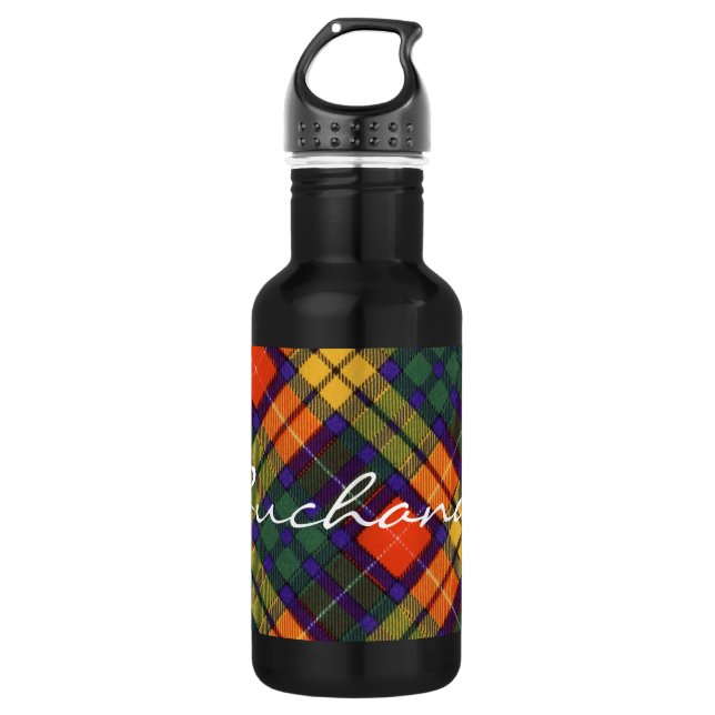 Buchanan Family clan Plaid Scottish kilt tartan Water Bottle (Front)