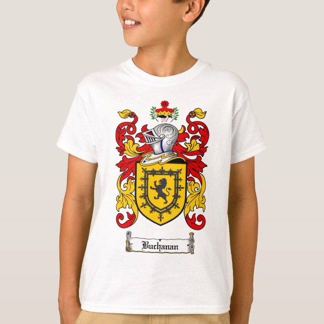 BUCHANAN FAMILY CREST -  BUCHANAN COAT OF ARMS T-Shirt (Front)