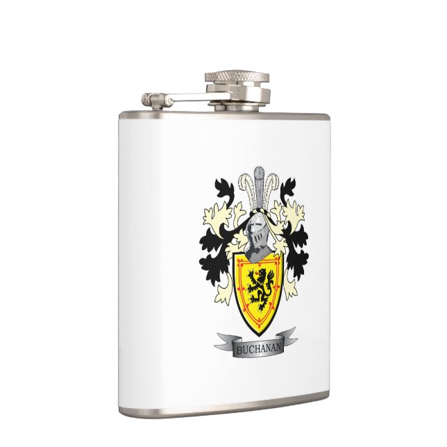 Buchanan Family Crest Coat of Arms Hip Flask (Right)