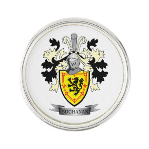 Buchanan Family Crest Coat of Arms Lapel Pin