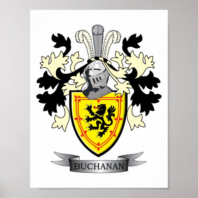 Buchanan Family Crest Coat of Arms Poster (Front)