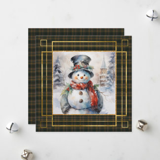 Buchanan Hunting Modern Scottish Tartan Christmas Holiday Card
