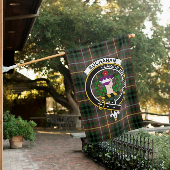 Buchanan Hunting Tartan Flag Clan Badge (In SItu)