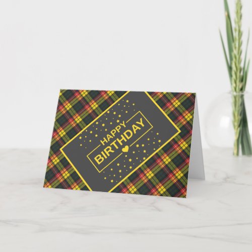 Buchanan Modern Tartan Birthday Card