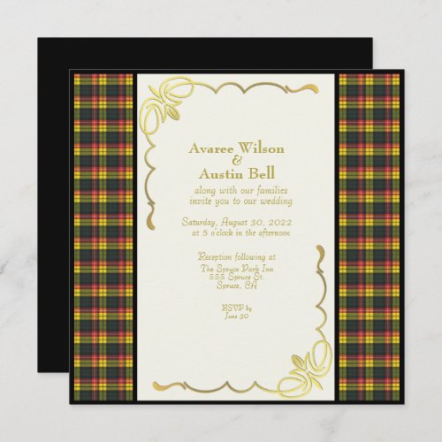 Buchanan Modern Tartan Wedding Invitation