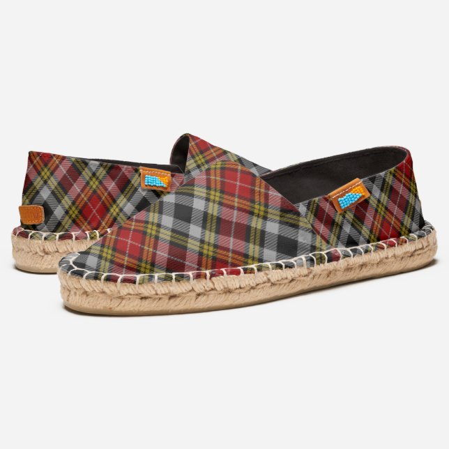 Buchanan Old Dress Scottish Clan Tartan Plaid Espadrilles (Angled)