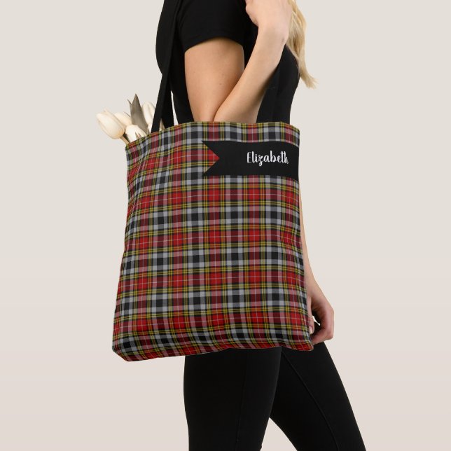 Buchanan Old Dress Scottish Clan Tartan Plaid Tote Bag (Close Up)