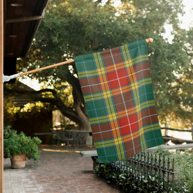 Buchanan Old Sett Clan Tartan House Flag (In SItu)