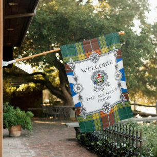 Buchanan Old Sett Tartan Garden Flag - Clan Badge