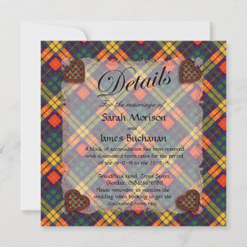 Buchanan Scottish clan tartan _ Plaid Invitation