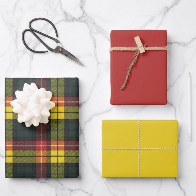 Buchanan  Scottish Clan Tartan Wrapping Paper Shee (Front)