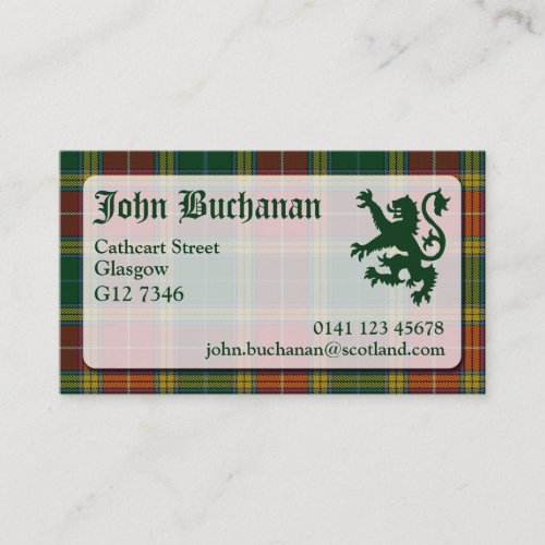 Buchanan Tartan Business Card