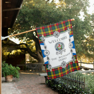 Buchanan Tartan Garden Flag - Clan Badge Tartan Fl