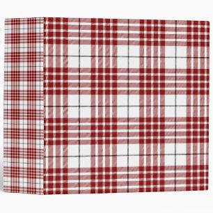 Buchanan tartan red white plaid 3 ring binder