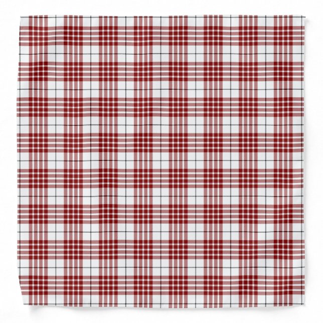 Buchanan tartan red white plaid bandana (Front)
