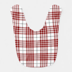 Buchanan tartan red white plaid bib