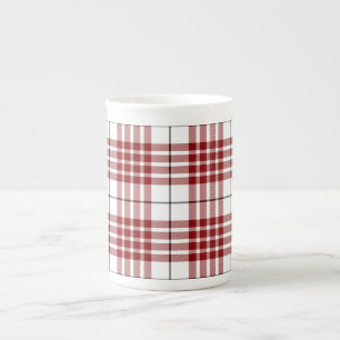 Buchanan tartan red white plaid bone china mug