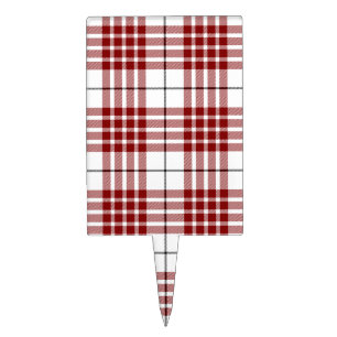Buchanan tartan red white plaid cake topper