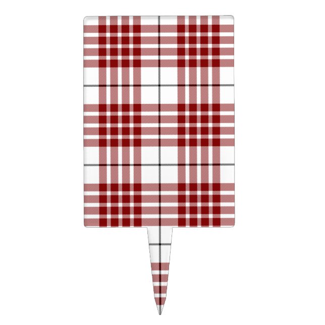 Buchanan tartan red white plaid cake topper (Front)