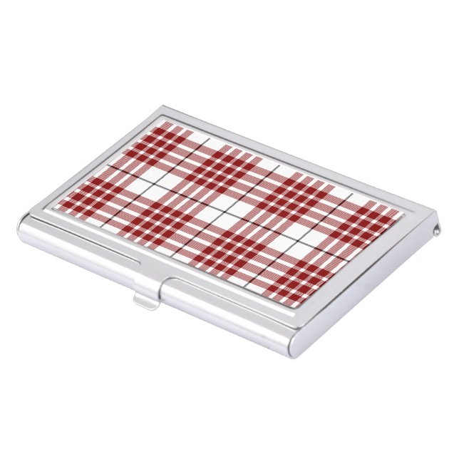 Buchanan tartan red white plaid case for business cards (Front)