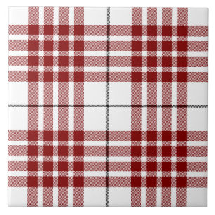Buchanan tartan red white plaid ceramic tile
