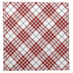 Buchanan tartan red white plaid cloth napkin