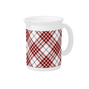 Buchanan tartan red white plaid drink pitcher