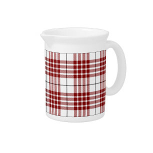 Buchanan tartan red white plaid drink pitcher