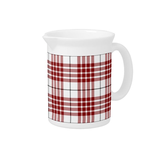 Buchanan tartan red white plaid drink pitcher (Right)