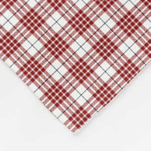 Buchanan tartan red white plaid fleece blanket