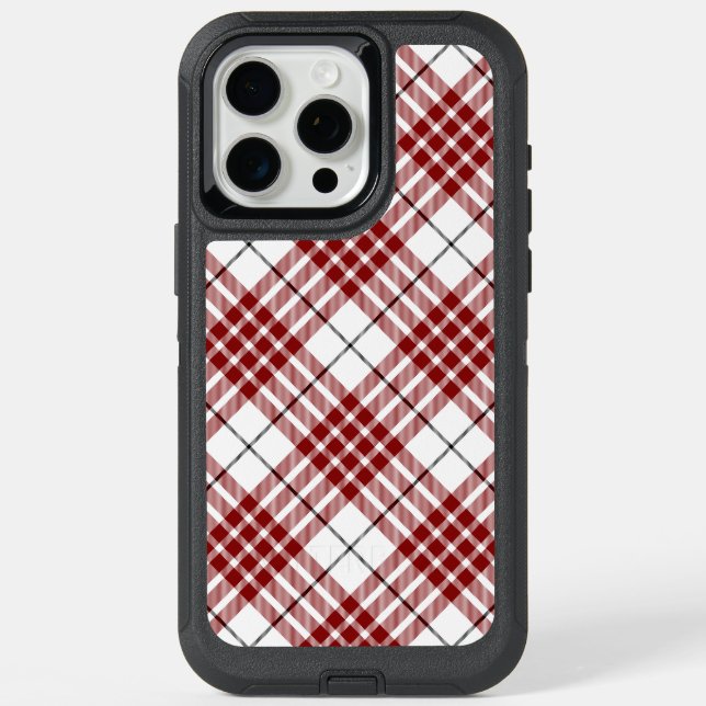 Buchanan tartan red white plaid iPhone 15 pro max case (Back)
