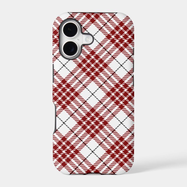 Buchanan tartan red white plaid iPhone case (Back)