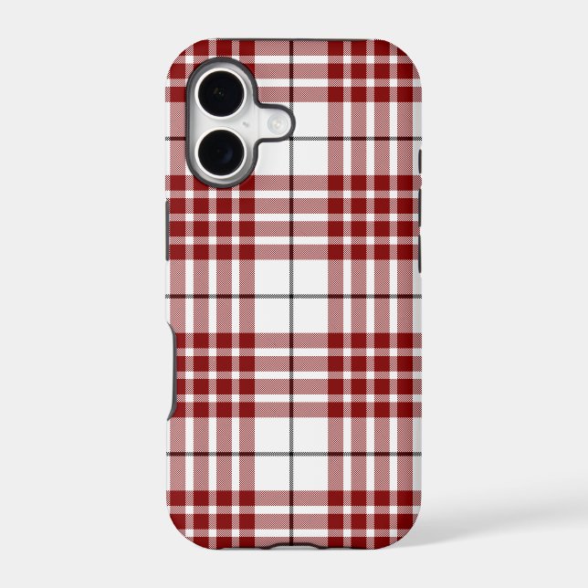 Buchanan tartan red white plaid iPhone case (Back)